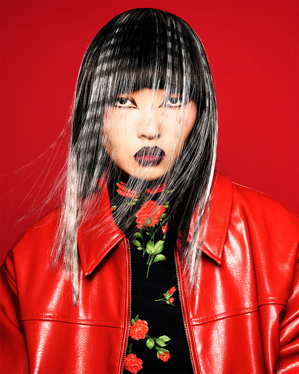Kelly Rowney - BHA North Eastern Hairdresser of the Year 2025 - Black and White Creative Colour Striped Hair